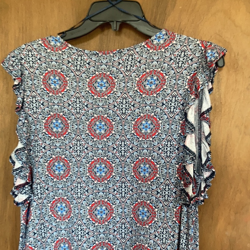 Premise top boho abstract floral print soft material casual w stretch M - Picture 8 of 17